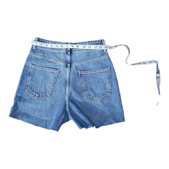 Forever 21 Shorts Women Sz 26 High Waist Blue Denim Cut Off Fringed - Picture 4 of 9